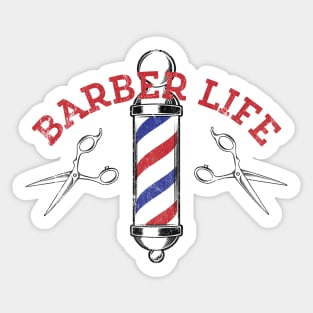 Barber Life Salon Hair Dresser Distressed Scissors Vintage Sticker